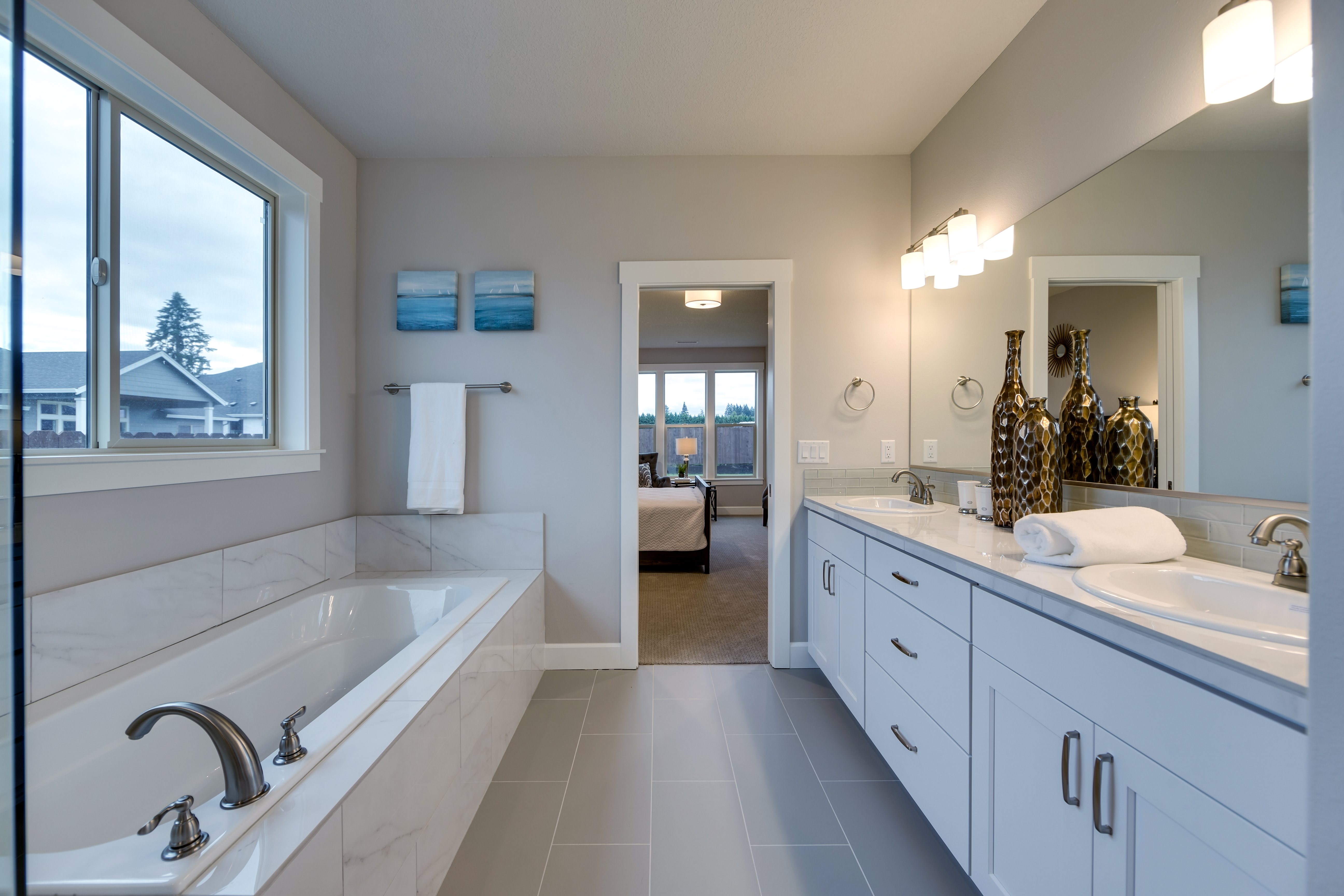 New Home White Bathroom Vancouver WA
